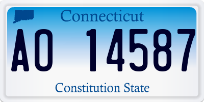 CT license plate AO14587