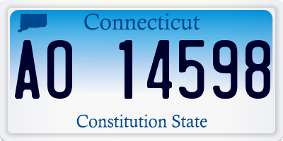 CT license plate AO14598