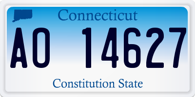 CT license plate AO14627