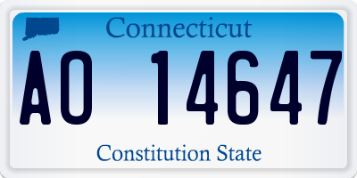CT license plate AO14647