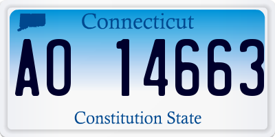 CT license plate AO14663