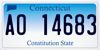 CT license plate AO14683