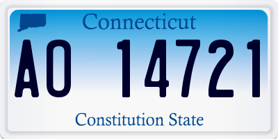 CT license plate AO14721