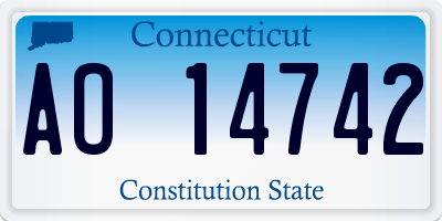 CT license plate AO14742