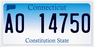 CT license plate AO14750