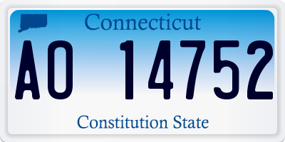 CT license plate AO14752