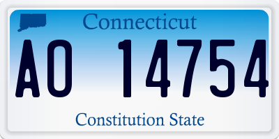 CT license plate AO14754