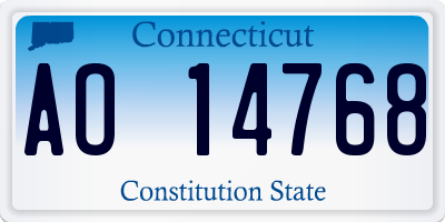 CT license plate AO14768