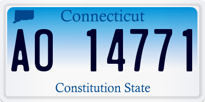CT license plate AO14771