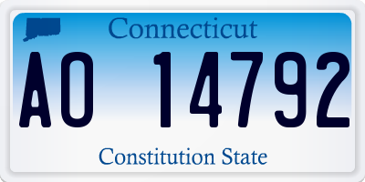 CT license plate AO14792