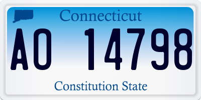 CT license plate AO14798