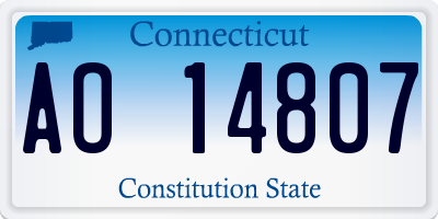 CT license plate AO14807