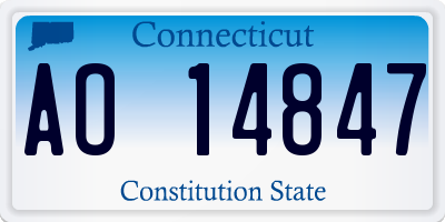 CT license plate AO14847