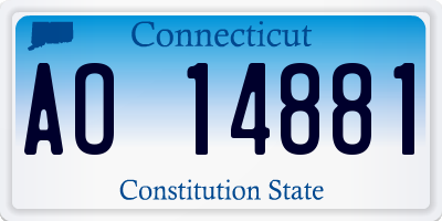 CT license plate AO14881