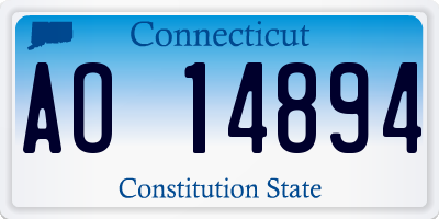 CT license plate AO14894