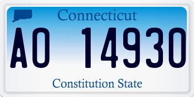 CT license plate AO14930