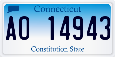 CT license plate AO14943