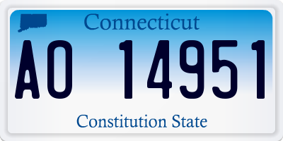 CT license plate AO14951