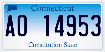 CT license plate AO14953