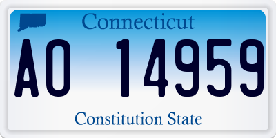 CT license plate AO14959