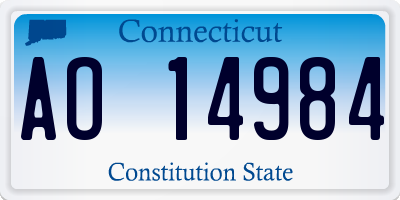 CT license plate AO14984