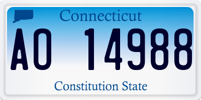 CT license plate AO14988
