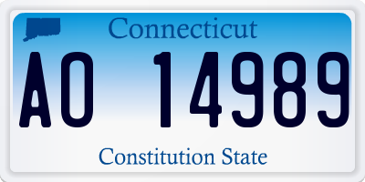 CT license plate AO14989
