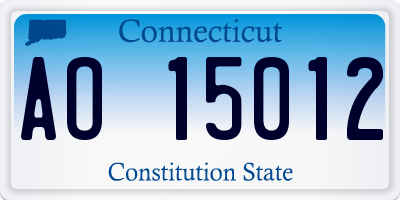 CT license plate AO15012