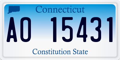CT license plate AO15431