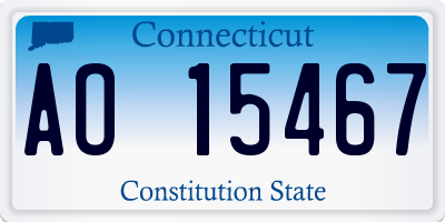 CT license plate AO15467
