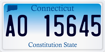 CT license plate AO15645