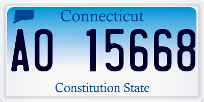 CT license plate AO15668