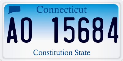 CT license plate AO15684