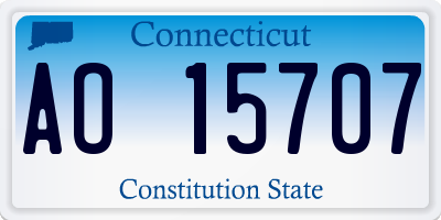 CT license plate AO15707