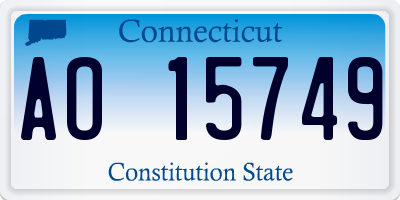 CT license plate AO15749