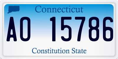 CT license plate AO15786