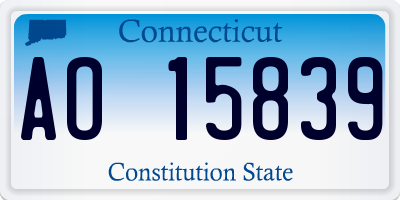 CT license plate AO15839