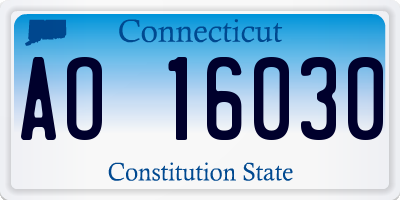 CT license plate AO16030