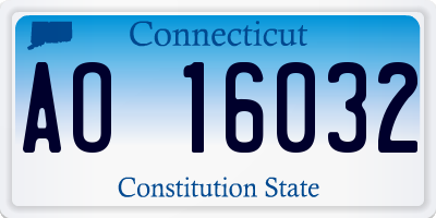 CT license plate AO16032