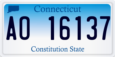CT license plate AO16137