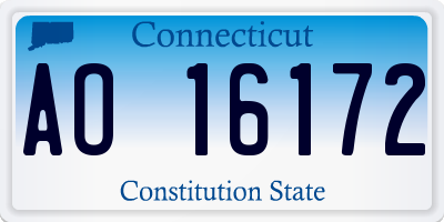 CT license plate AO16172