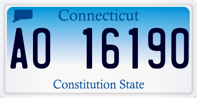 CT license plate AO16190
