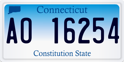CT license plate AO16254