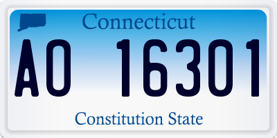 CT license plate AO16301