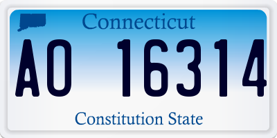 CT license plate AO16314