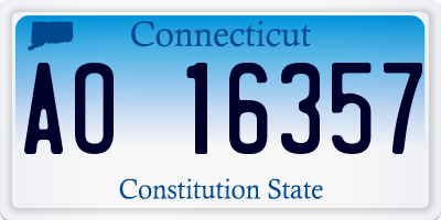 CT license plate AO16357