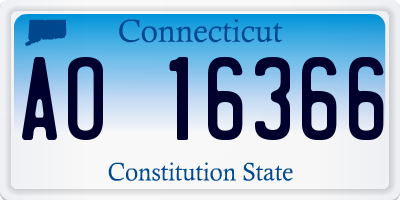 CT license plate AO16366