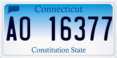 CT license plate AO16377