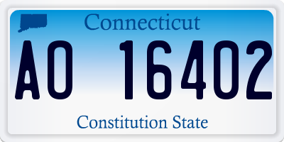 CT license plate AO16402