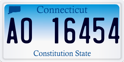 CT license plate AO16454